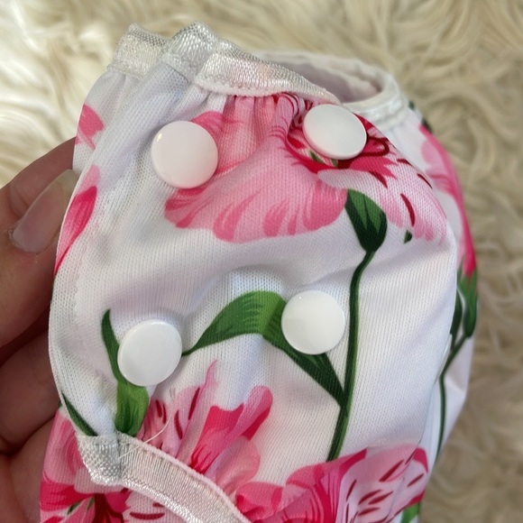Alvababy floral pink azaleas reusable snap button baby diapers swim diaper OS - Picture 3 of 16